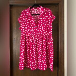 Pink Spotted Babydoll Dress